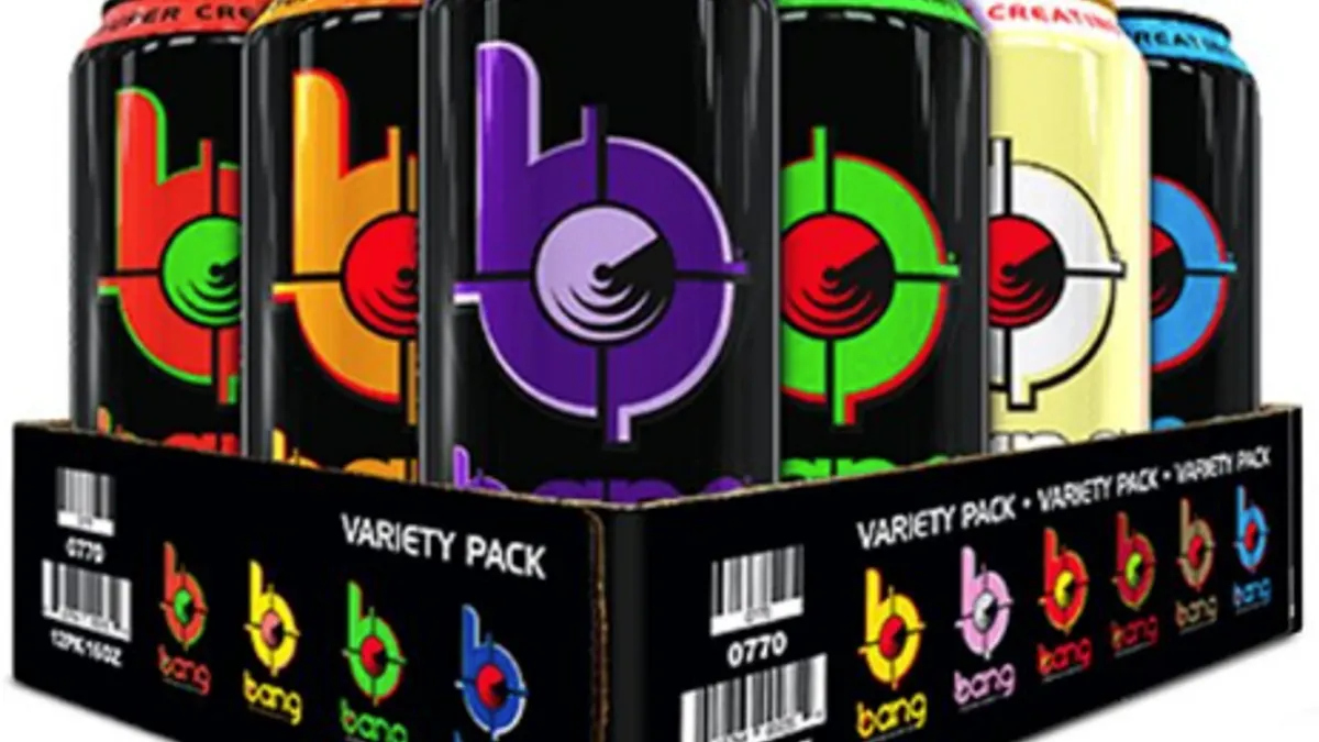 A selection of Bang Energy Drinks from their website.