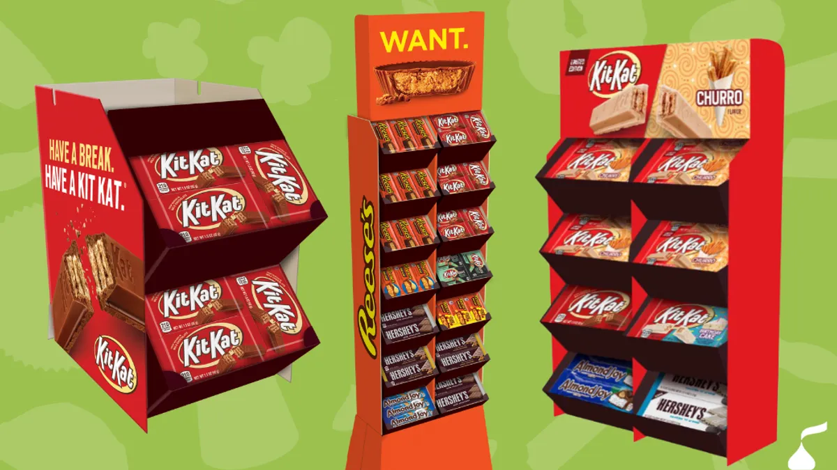 Kit kat display shelf.