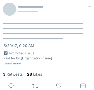 An example of a Twitter issues ad