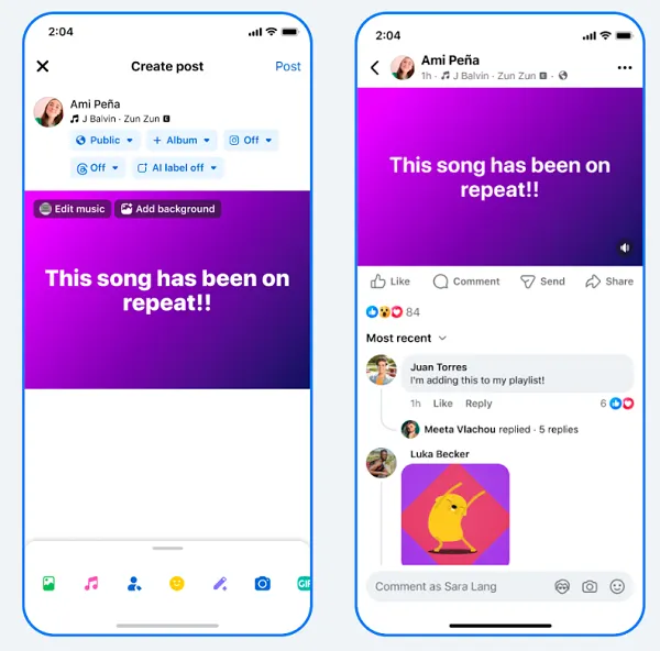 Facebook music posts