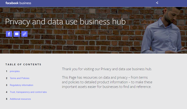 Facebook Data Privacy Hub