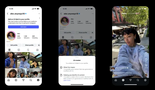 Instagram AI creator account