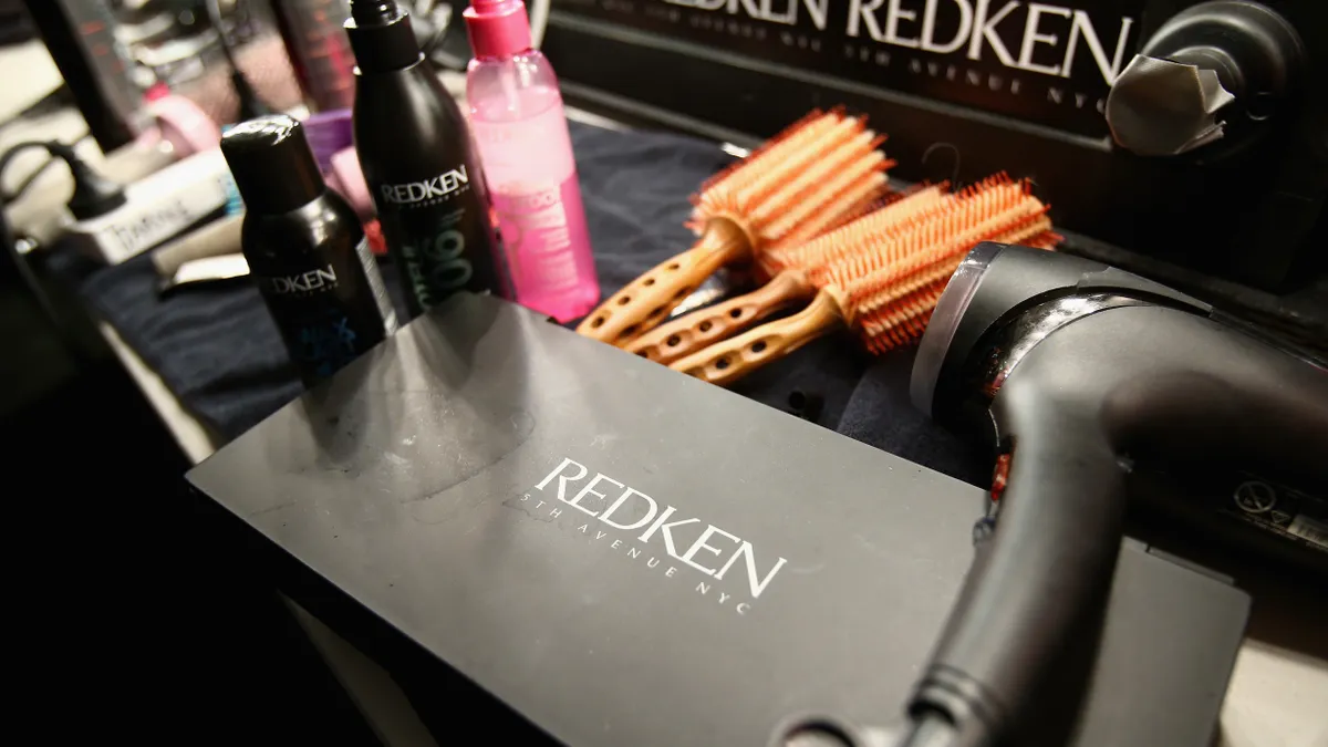 Redken products backstage at the Bondi Bather show on May 19, 2016 in Sydney, Australia.