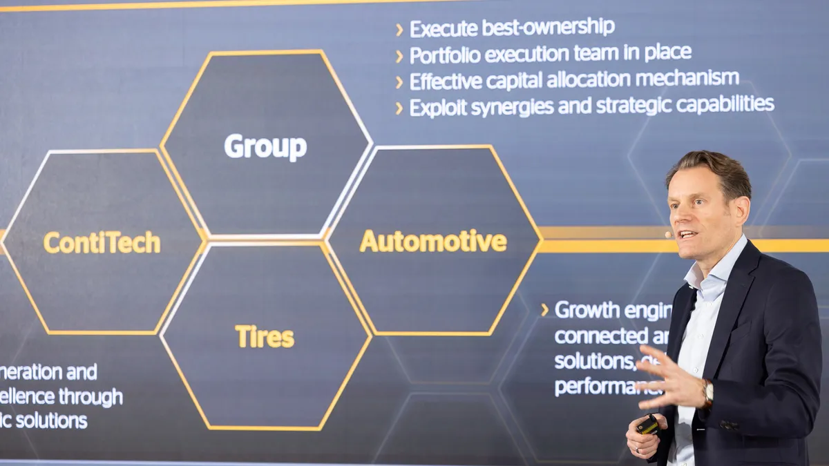 Continental CEO Nikolai Setzer speaks at the company's Capital Market Day 2023.