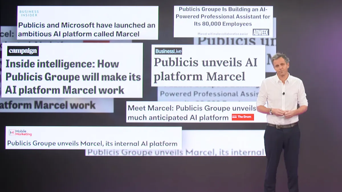 Publicis Global CEO Arthur Sadoun shares a presentation about the company's AI plans