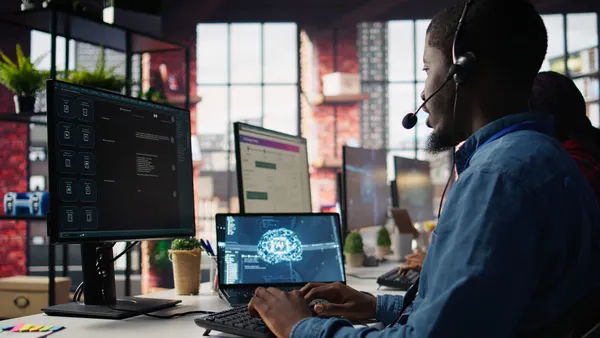 Contact center agents work with AI.