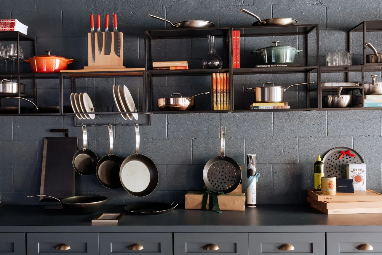 Made In cookware products on a shelf