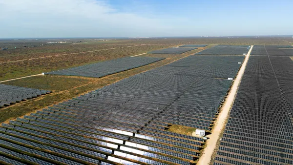 Large solar farm seen from above.