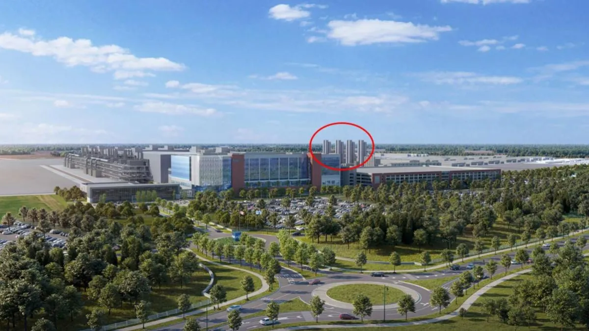 A rendering of Intel's upcoming New Albany, Ohio, manufacturing campus.