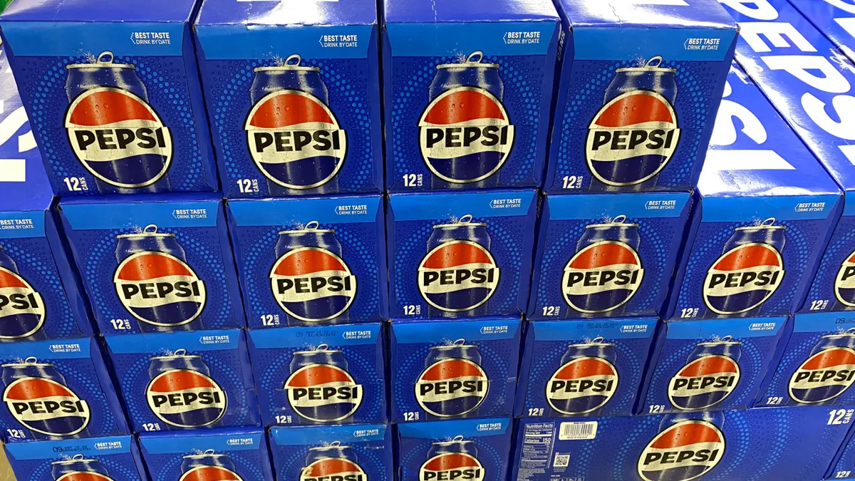 Boxes of Pepsi soda at a Washington, D.C., grocery store.