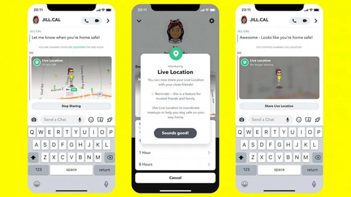 Snapchat live location