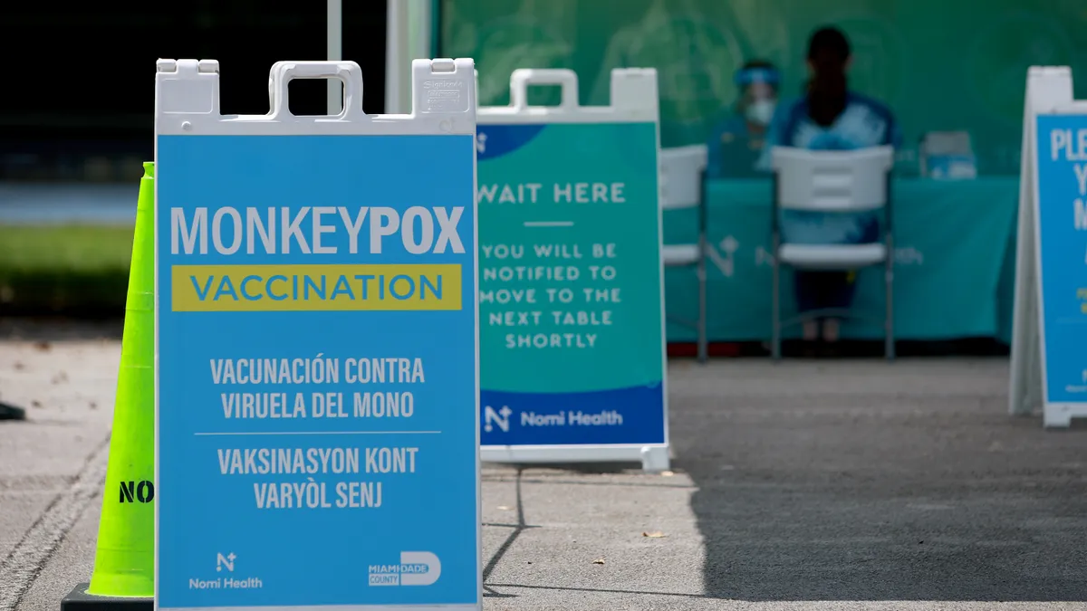 Signs in florida for a monkeypox vaccine site