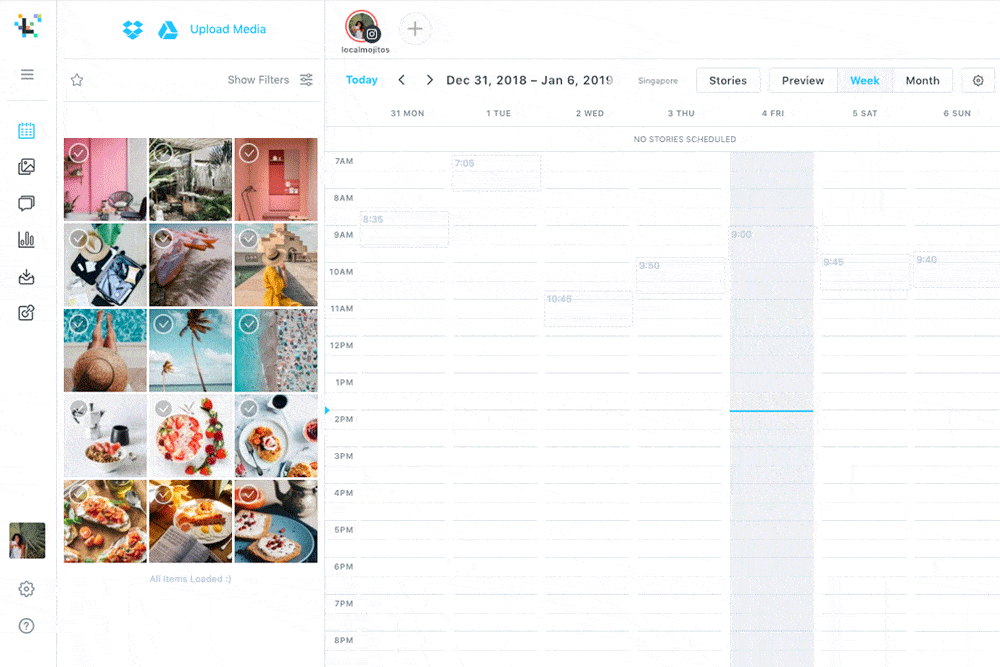 Instagram schedule