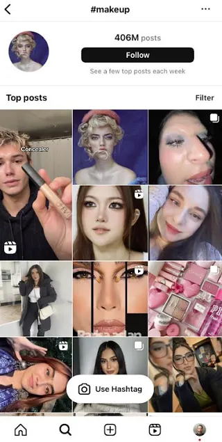 Instagram search example