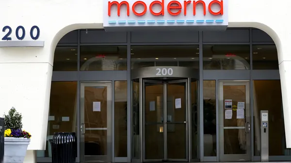 A Moderna sign in Cambridge.
