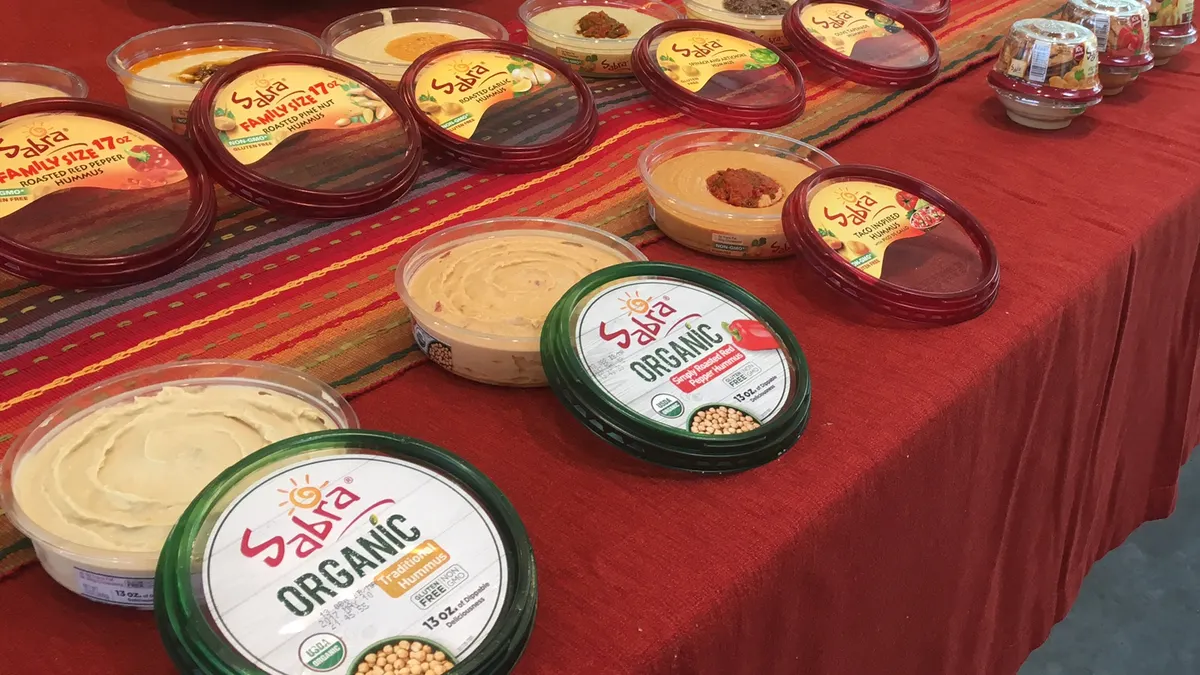 A variety of dips at Sabra's office in Richmond, Virginia