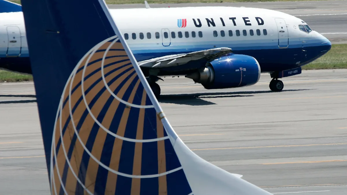 Shot of United Airlines logo