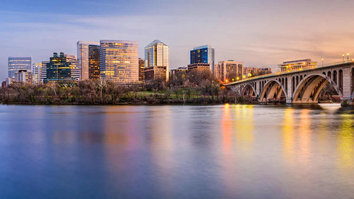 A view of the Arlington, Virginia skyline.