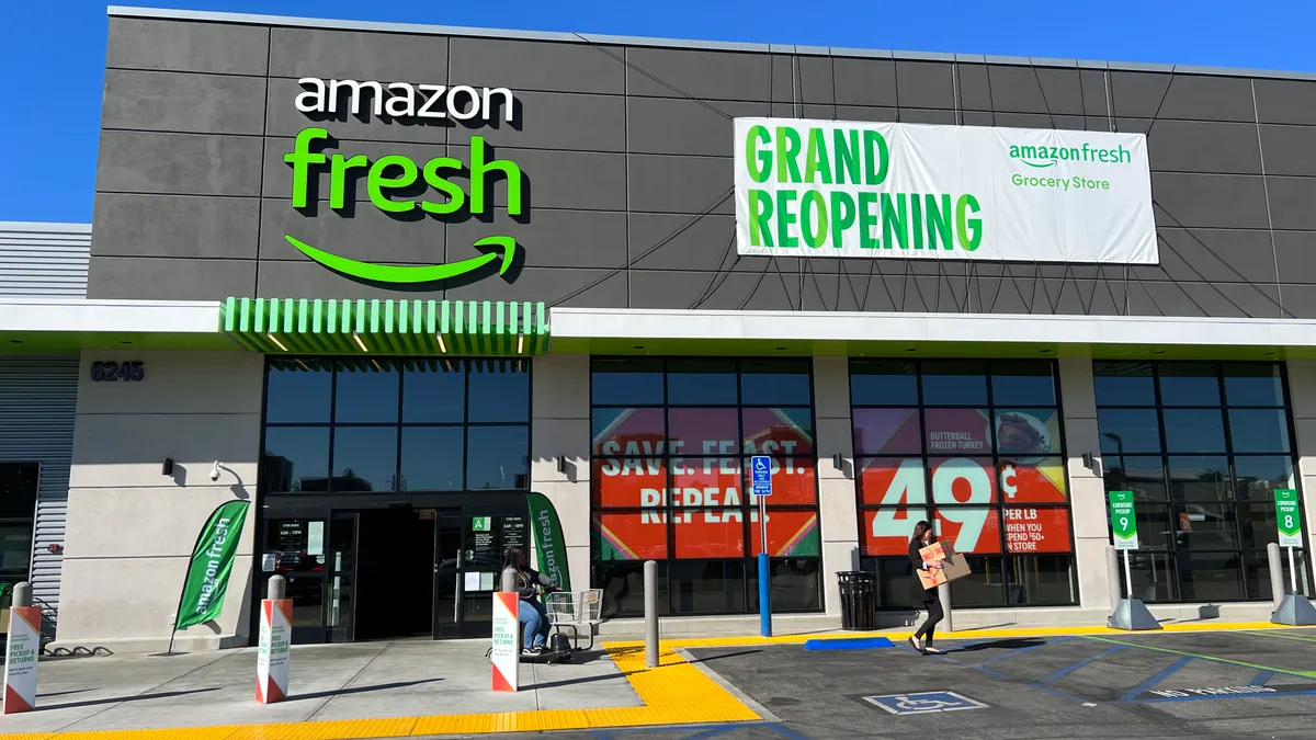 Amazon Fresh storefront in Woodland Hills, California.