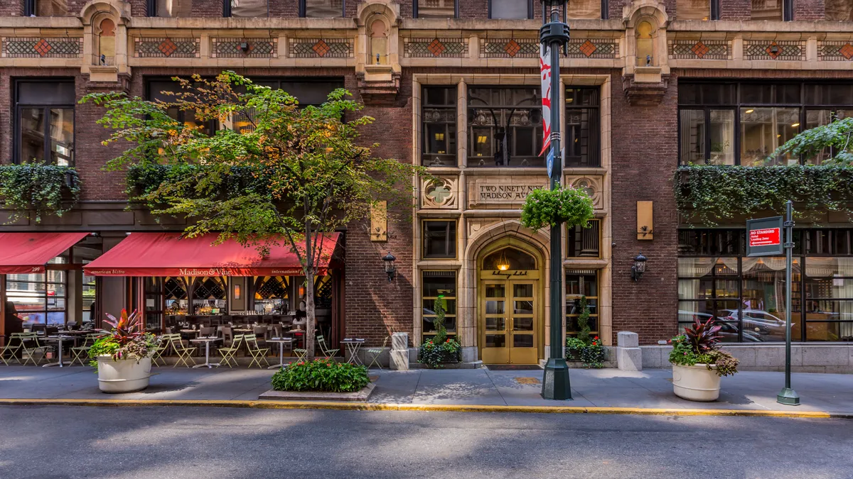 The facade of the Library Hotel at 299 Madison Avenue.