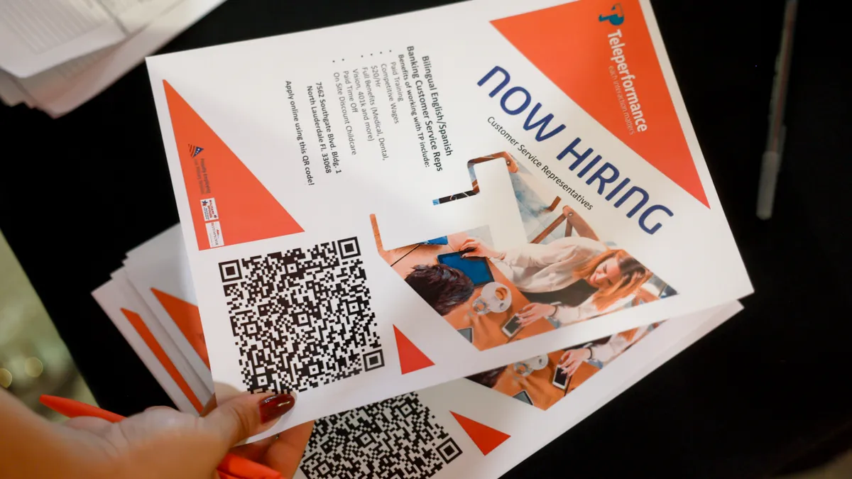 A flyer advertising a job.