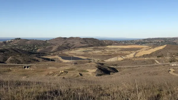 View looking over a landfill landscape