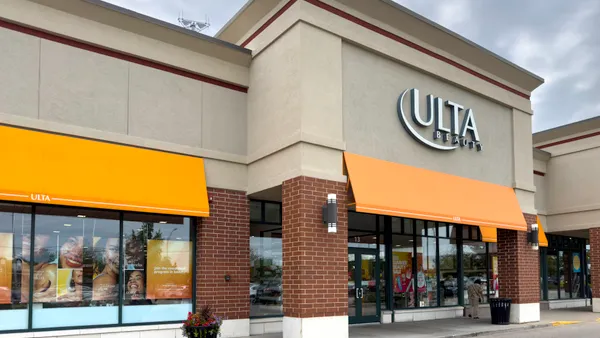 The outside of a standalone Ulta Beauty store.