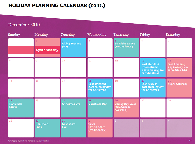 Facebook holiday planning guide example