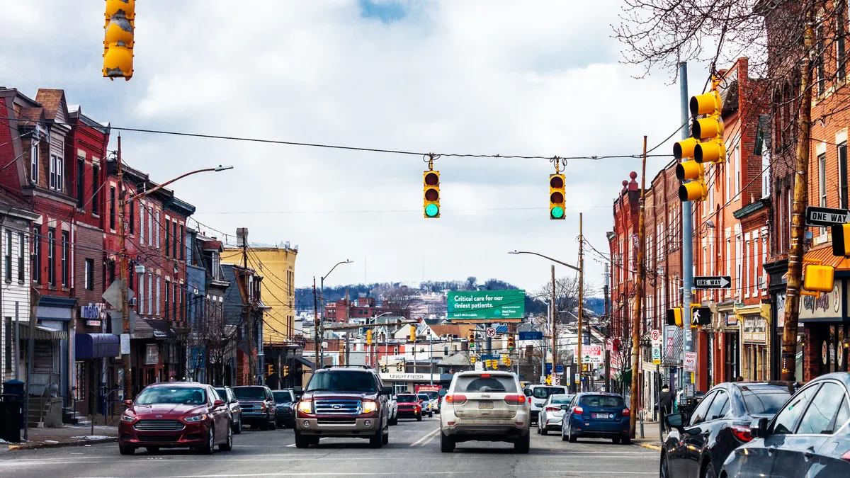 Liberty Avenue in Bloomfield district, Pittsburgh, Pennsylvania, USA.