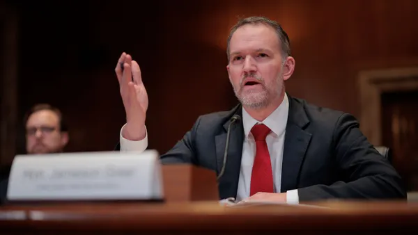 U.S. Trade Representative Jamieson Greer speaks before Congress.