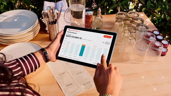 DoorDash Ads dashboard on a tablet