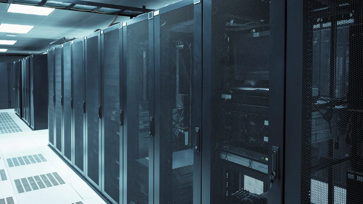 A server room within a data center.