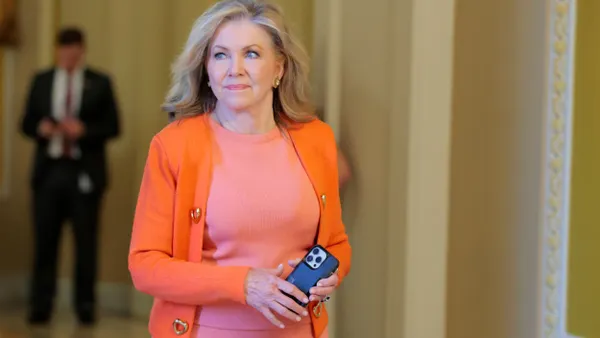 U.S. Sen. Marsha Blackburn, R-Tenn., walks through the U.S. Capitol building.