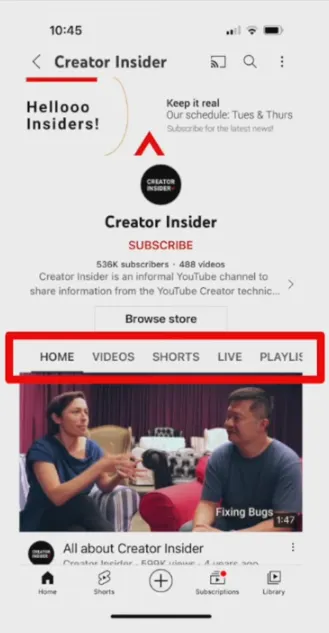 YouTube update