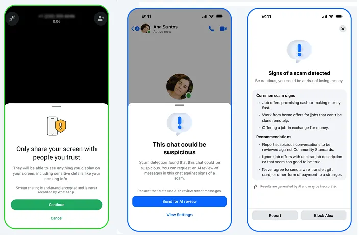 Meta scam warnings