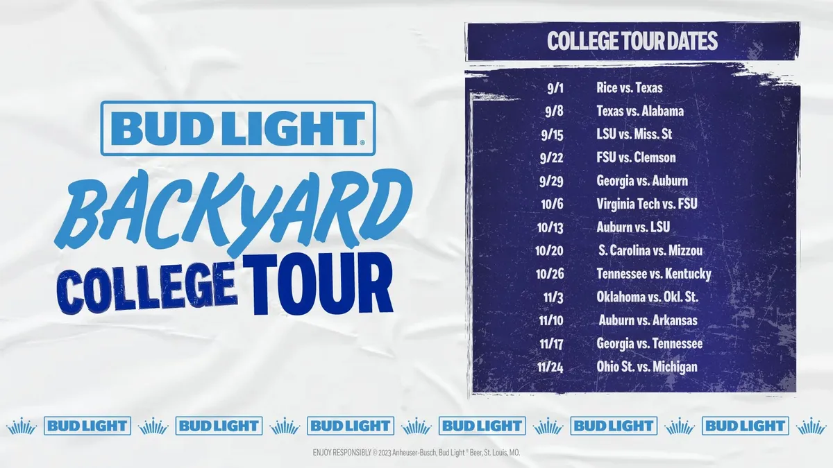 Bud Light's Backyard Tour schedule