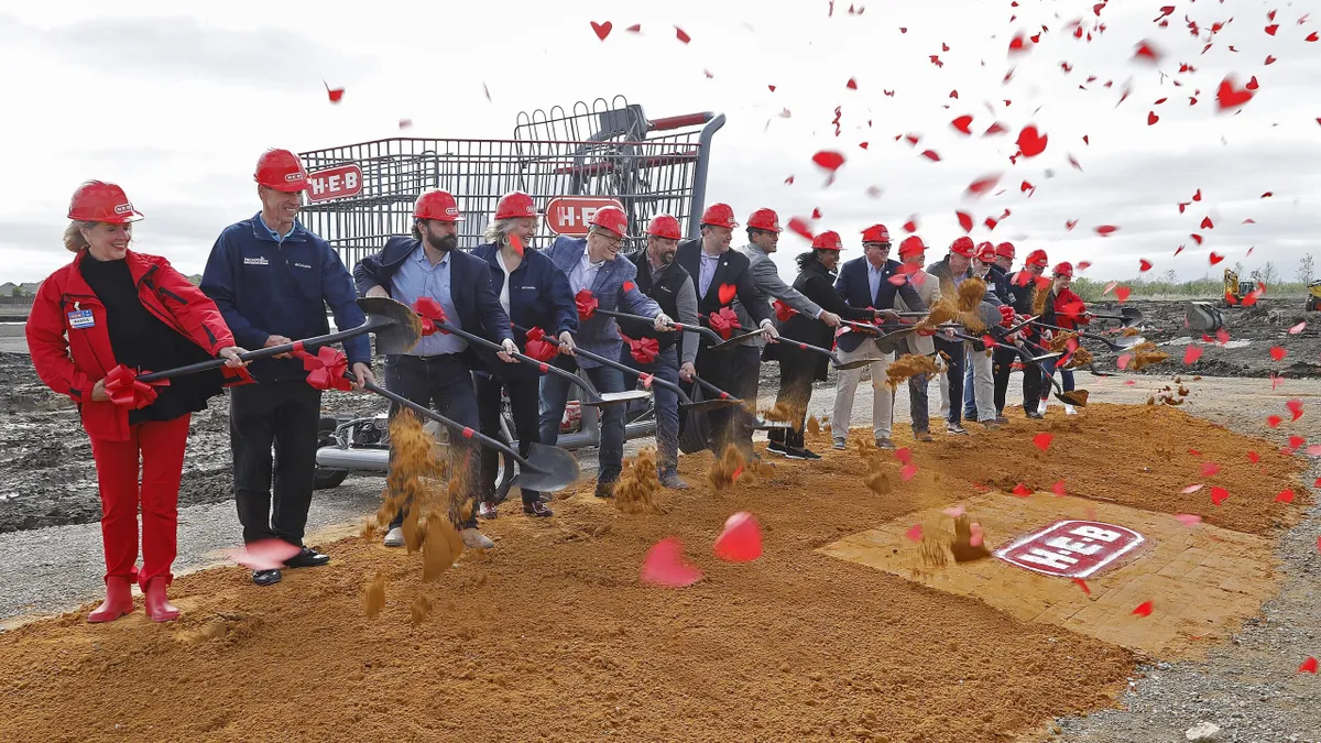 A groundbreaking ceremony.