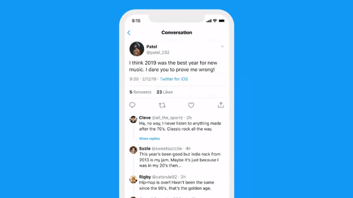 Twitter threaded replies