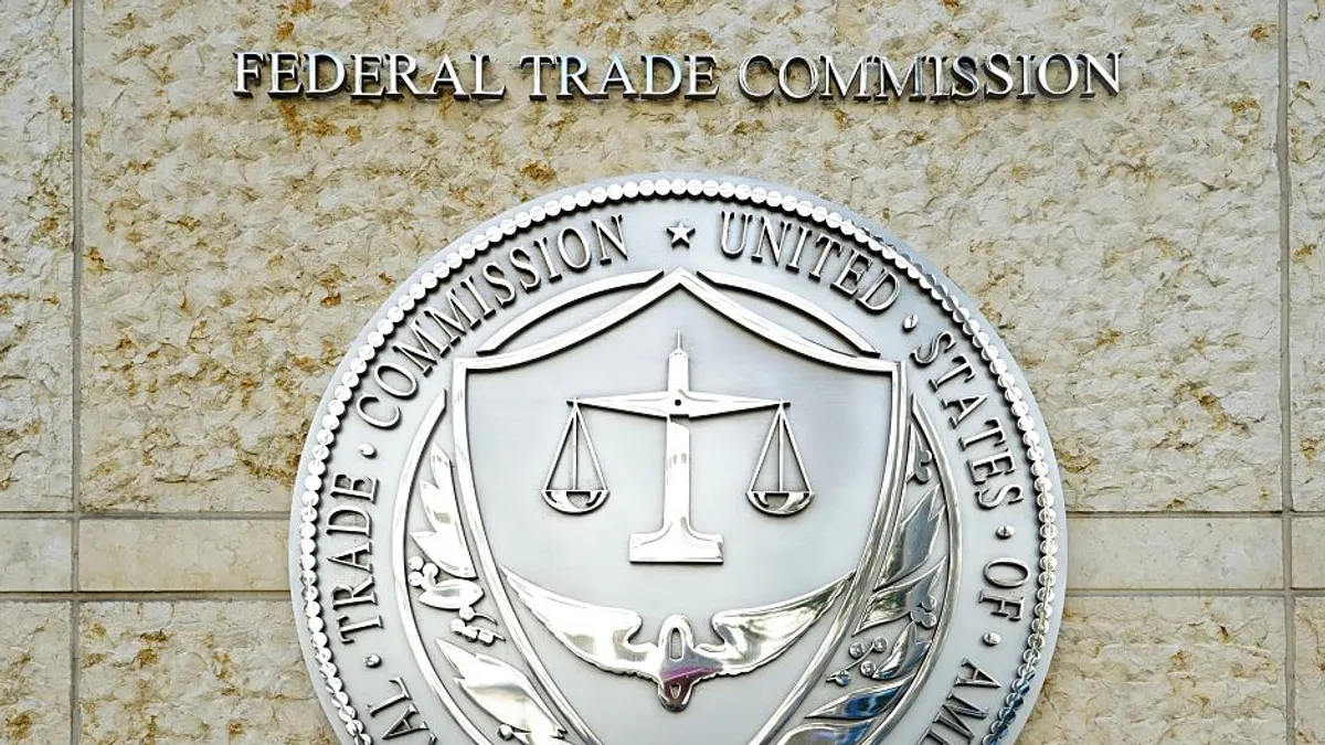 The Federal Trade Commission entrance is seen in 2025 in Washington, DC.