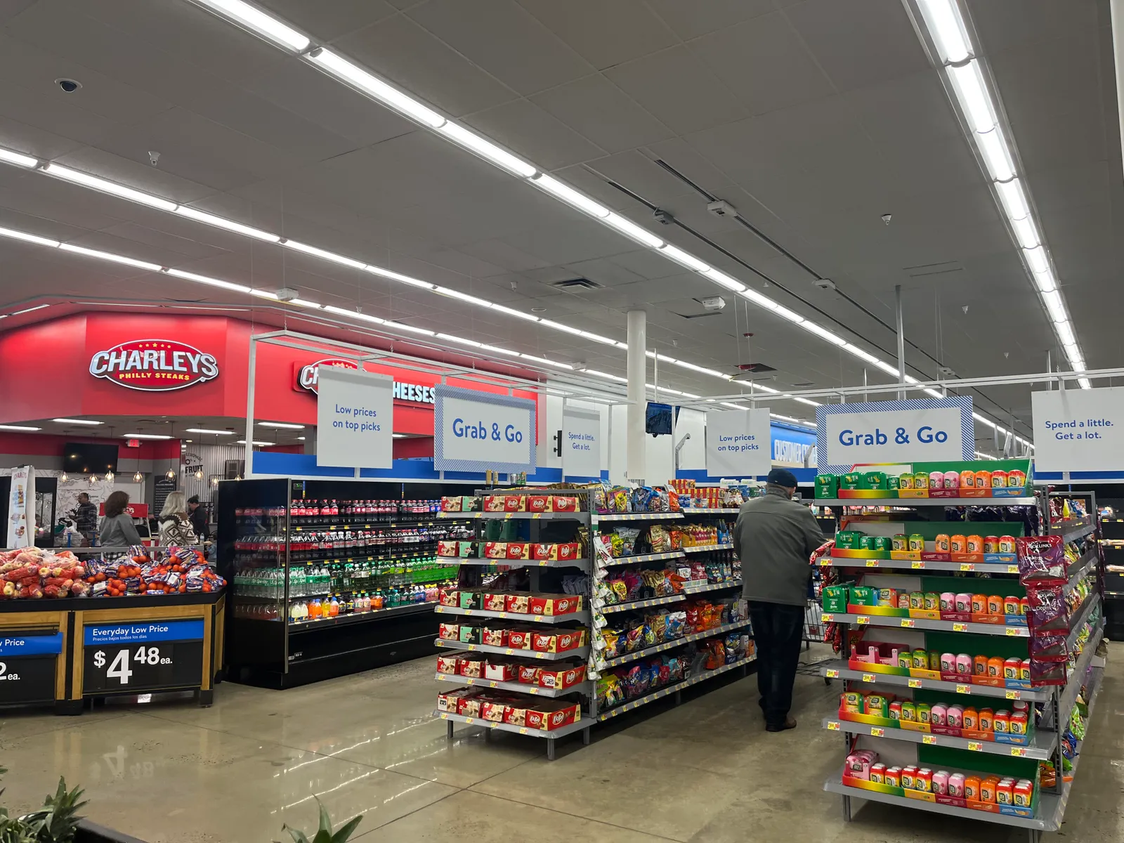 Foodservice options inside of a Walmart.