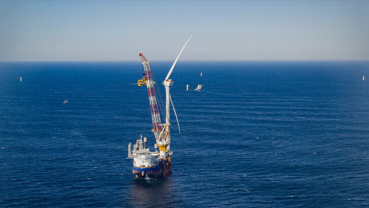 New York's first offshore wind turbine is installed.