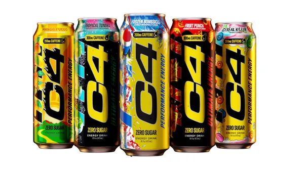 Cans of C4 Energy drinks