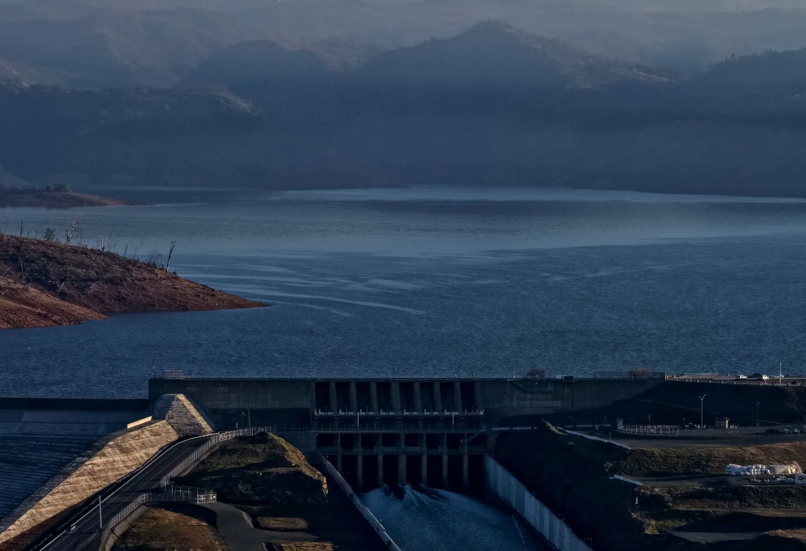 A dam seen from above