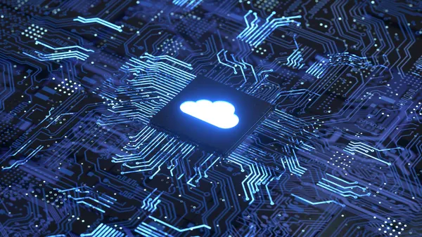 Cloud icon in center with networks surrounding