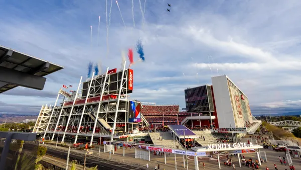 An aerial shot of Levi’s Stadium