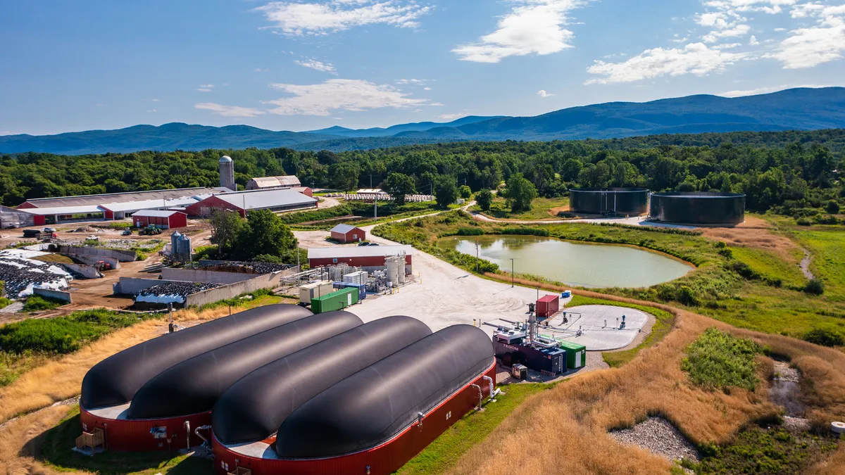 A biodigester on a farm.