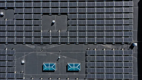 Solar panels on a roof.