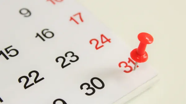 Thumbtack on 31st December in calendar.