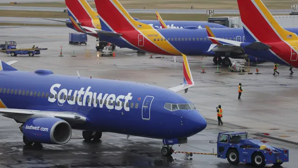 Airplanes sit on the tarmac at the Baltimore/Washington International Thurgood Marshall Airport