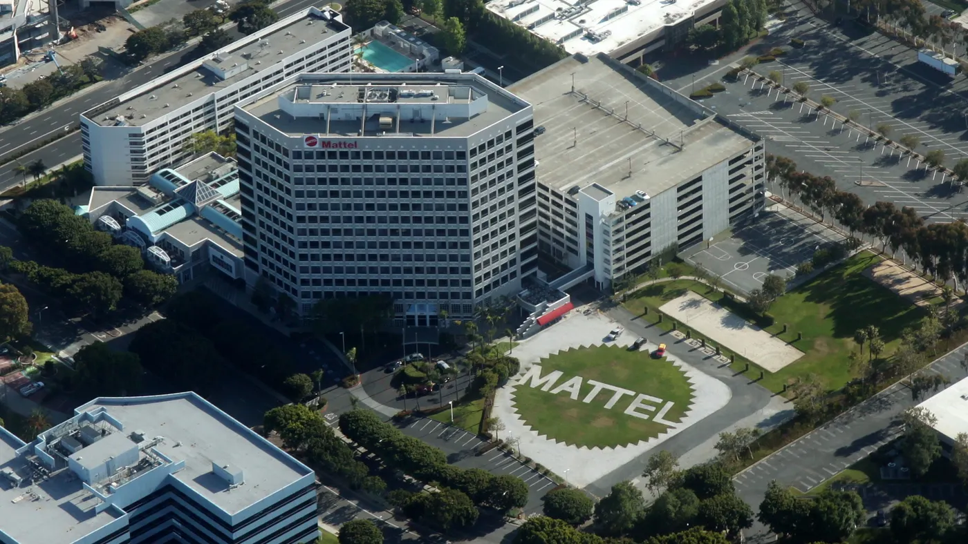 Aerial shot of Mattel's headquarters in California.